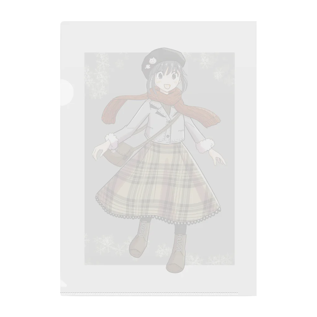 Angelの冬の装いの少女 Clear File Folder