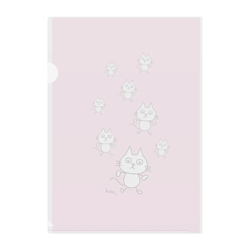 MIe-styleのドタバタみぃにゃんピンク Clear File Folder