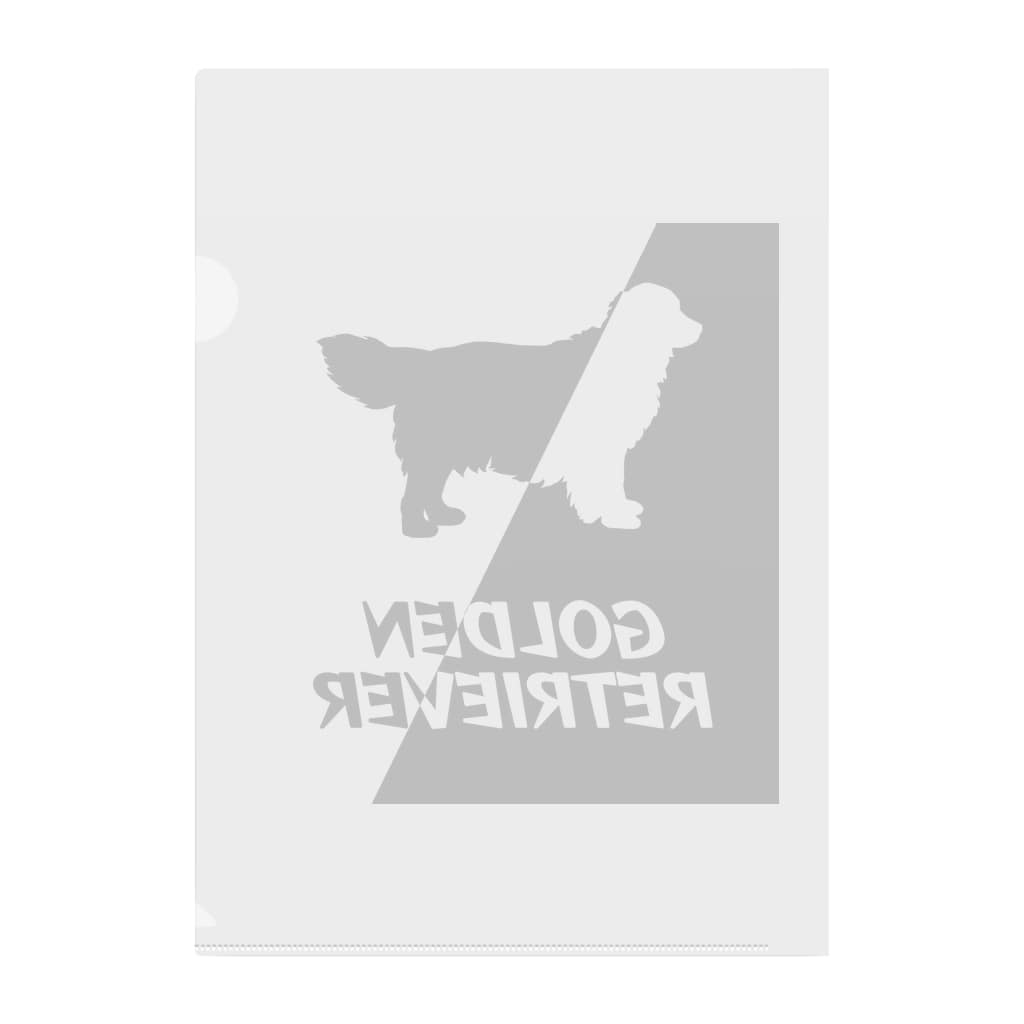 onehappinessのゴールデンレトリバー　ハーフ＆ハーフ Clear File Folder