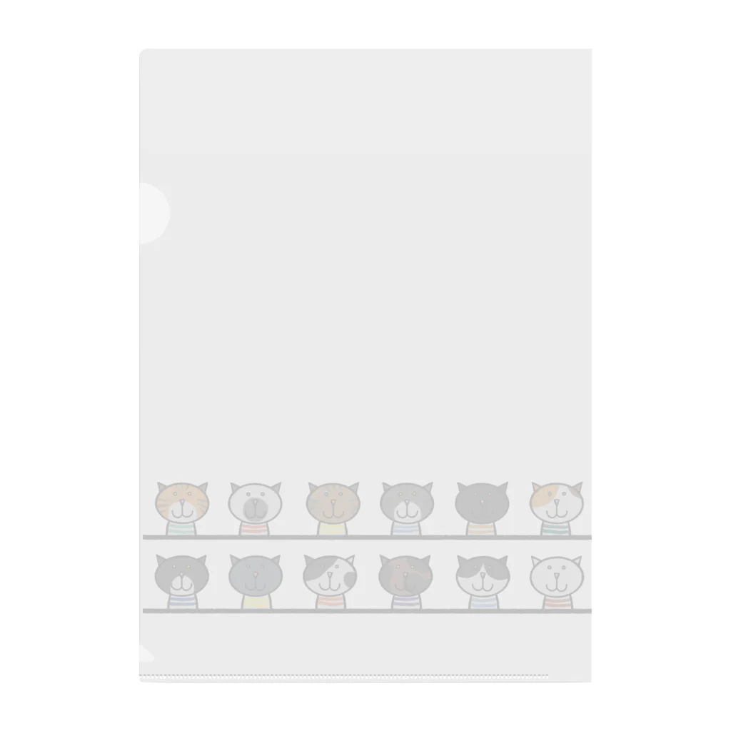 Yellow_Sparrowのせいぞろいするねこ Clear File Folder