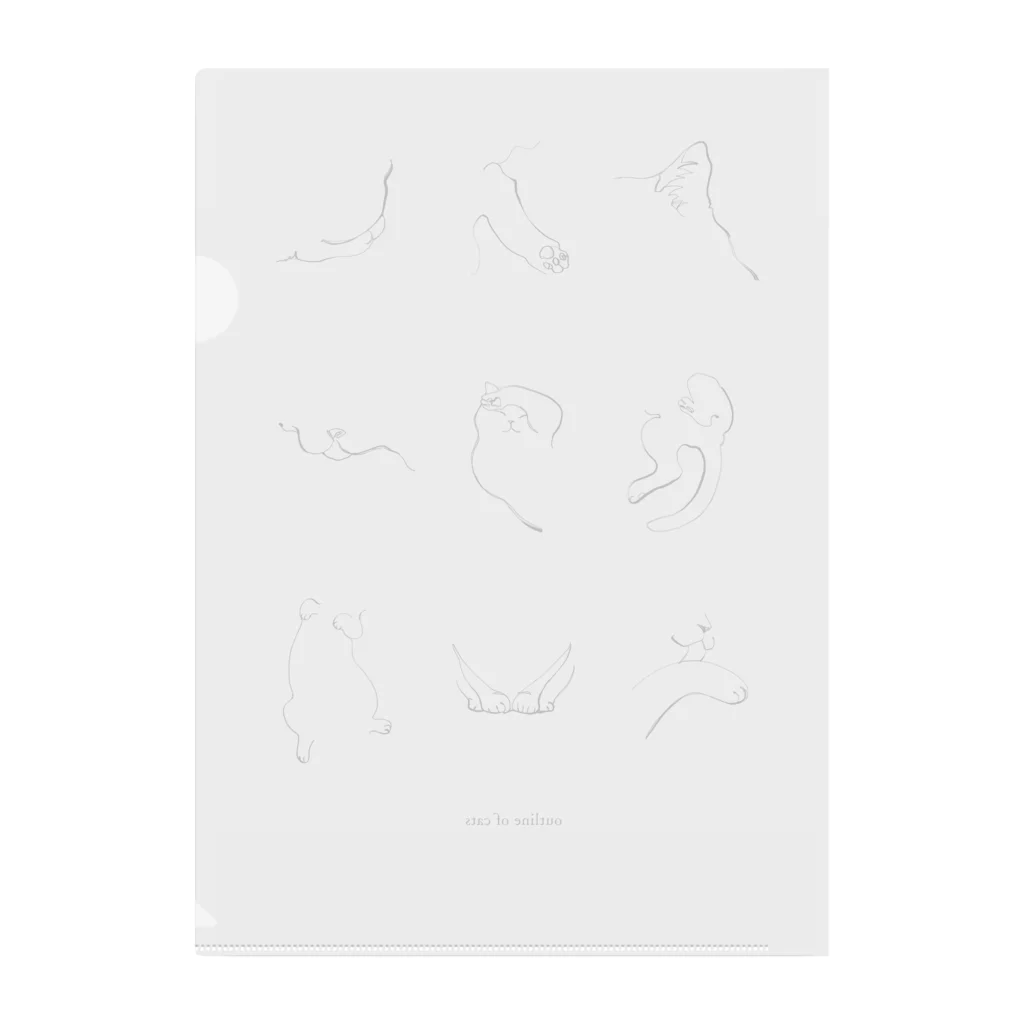 NEKO CHAN FUFUFUのoutline of cat Clear File Folder