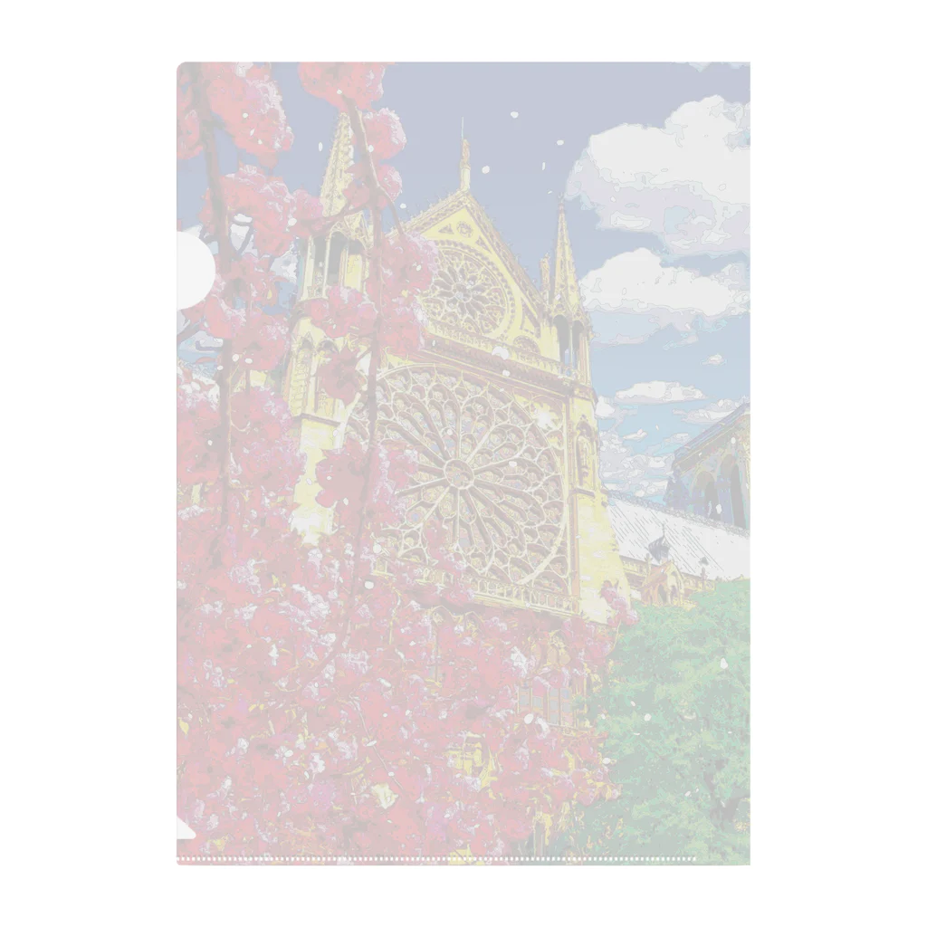 GALLERY misutawoのパリ 春のノートルダム大聖堂 クリアファイル