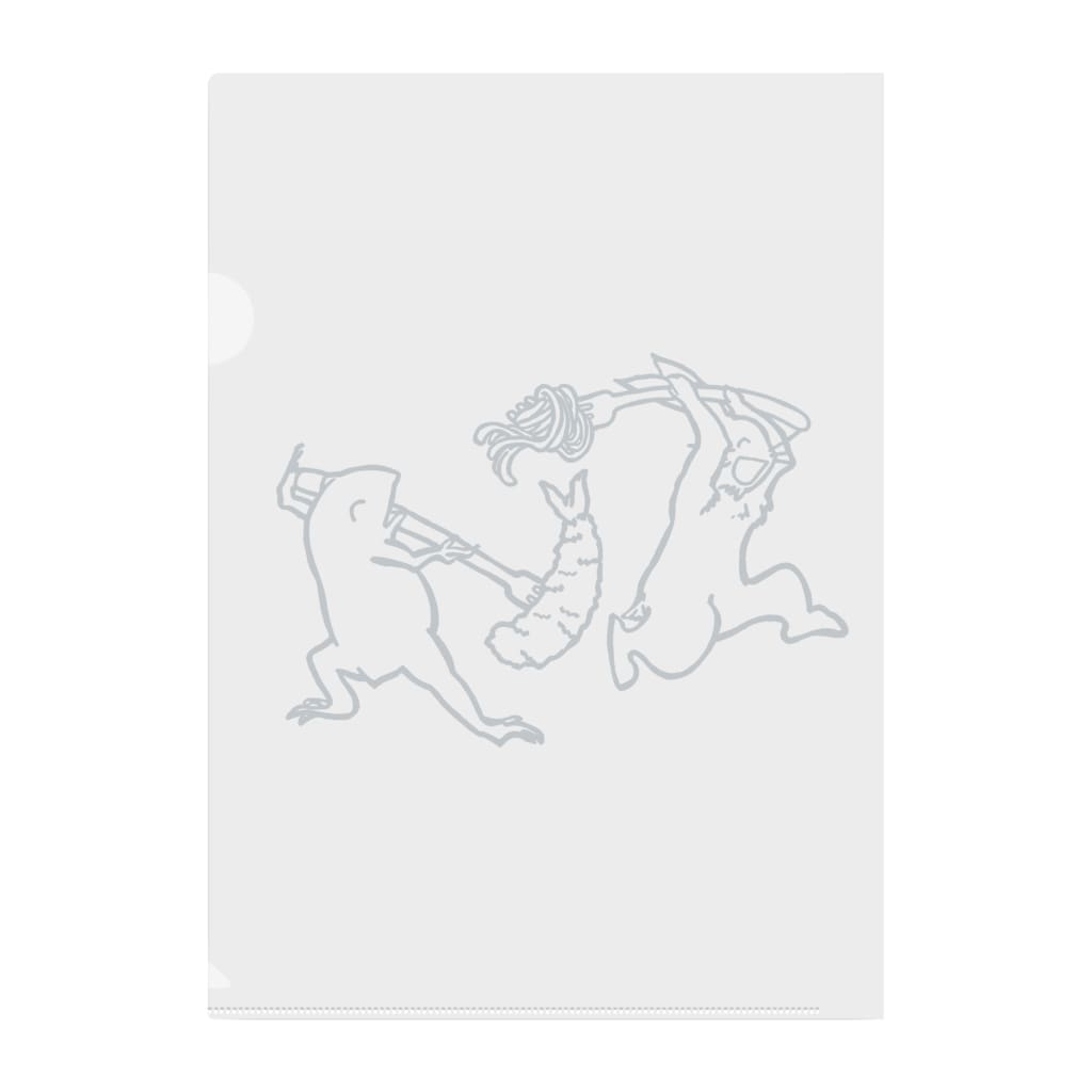 GOODS SHOP【そぞろな小窓】 SUZURI店の【ぎがといっしょ】《紺線》 Clear File Folder