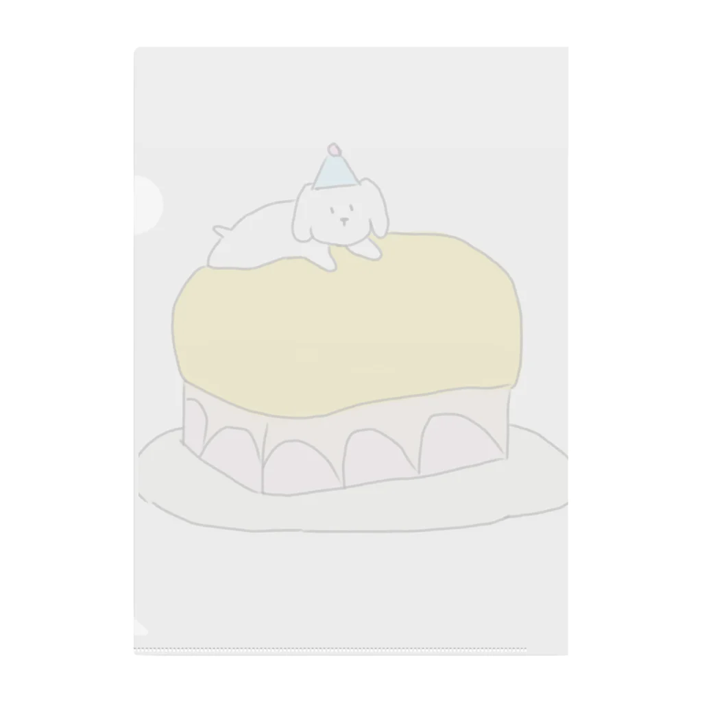 みにゆん　ねこの可愛い子犬ケーキ Clear File Folder