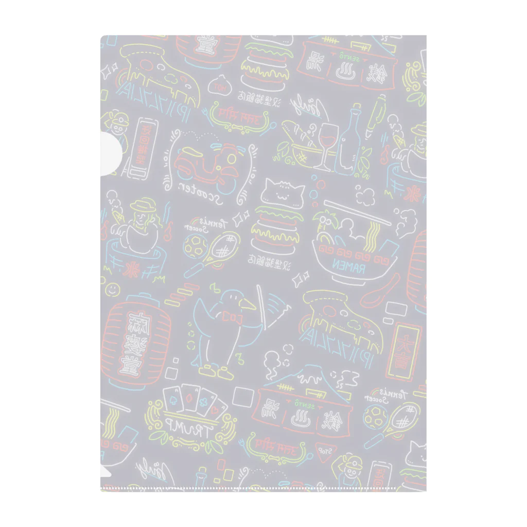 ぱぴやま🍌🍉のNEON STREET Clear File Folder