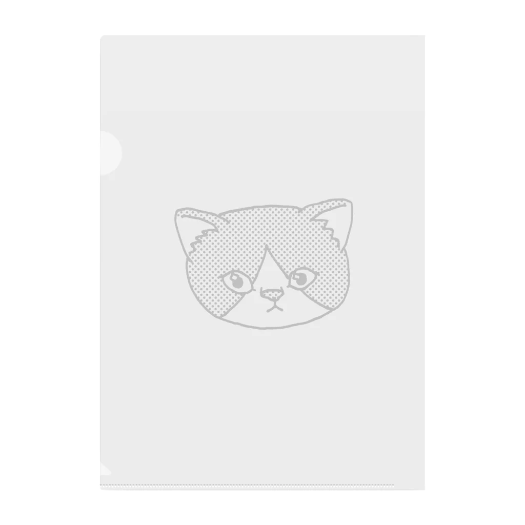 とつこまのお店屋さんのハチワレ子猫（ドット黒） Clear File Folder