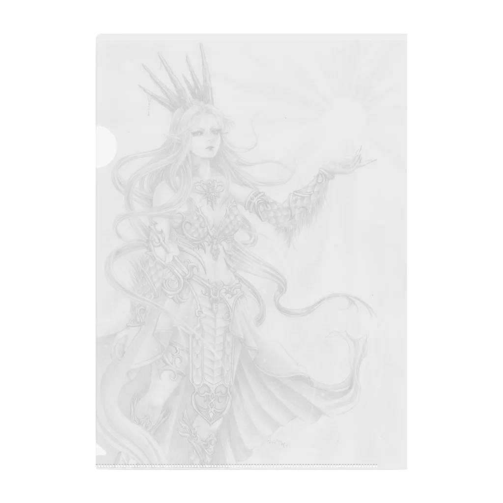 クリスタルファンタジーの龍の擬人化～氷～ Clear File Folder