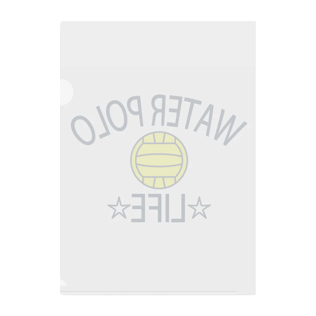 sports_tower スポーツタワーの水球(すいきゅう)(water polo)・アイテム・デザイン・Tシャツ・チームT・かっこいい・かわいい・クラブT・球技・得点・ボール・選手・ポジション・部活・スポーツ・シンプル・チームワーク クリアファイル