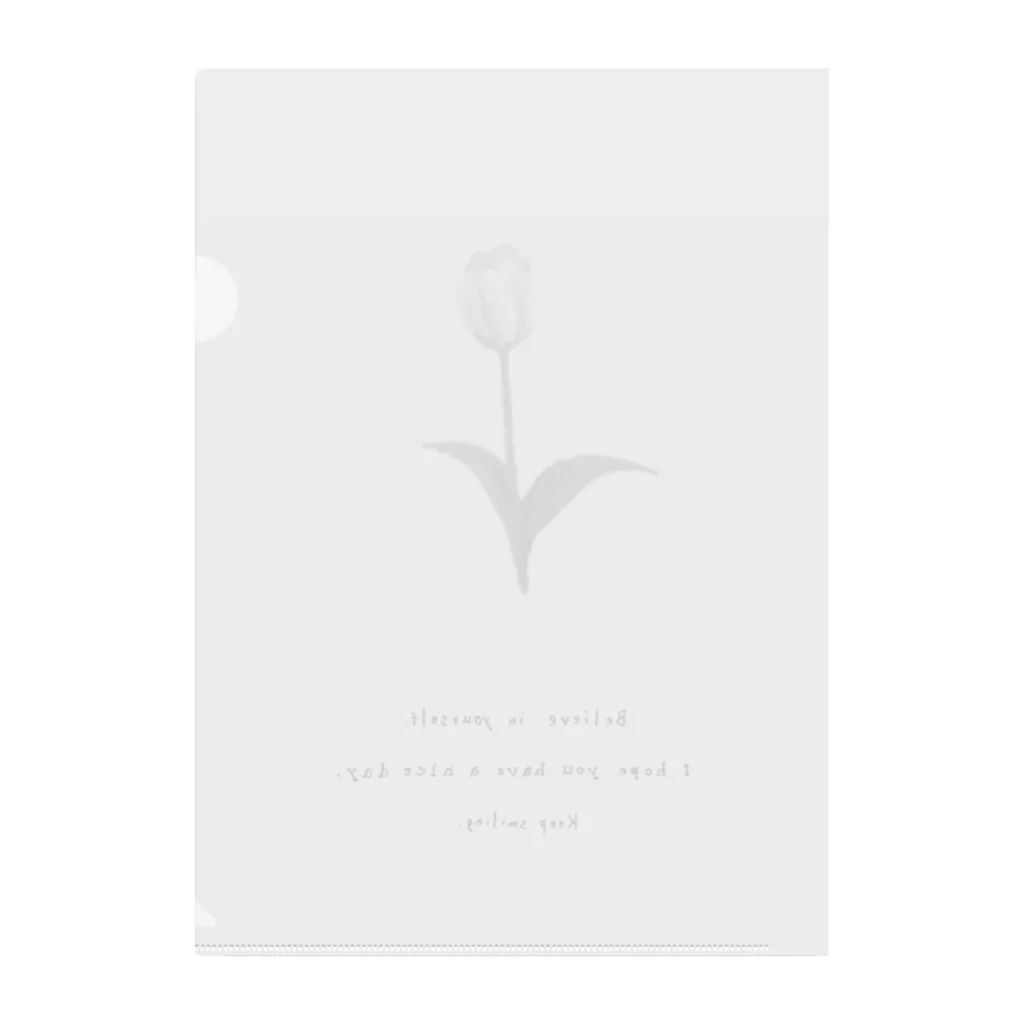 rilybiiの🌷 White Grayish Cherry Blossom Tulip . Clear File Folder