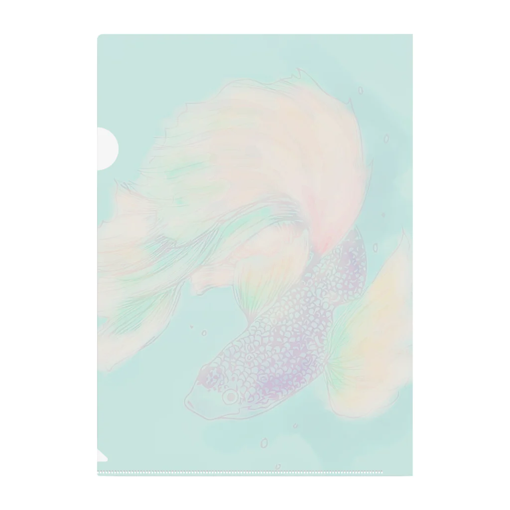 @7chiのベタ_ミントグリーン Clear File Folder