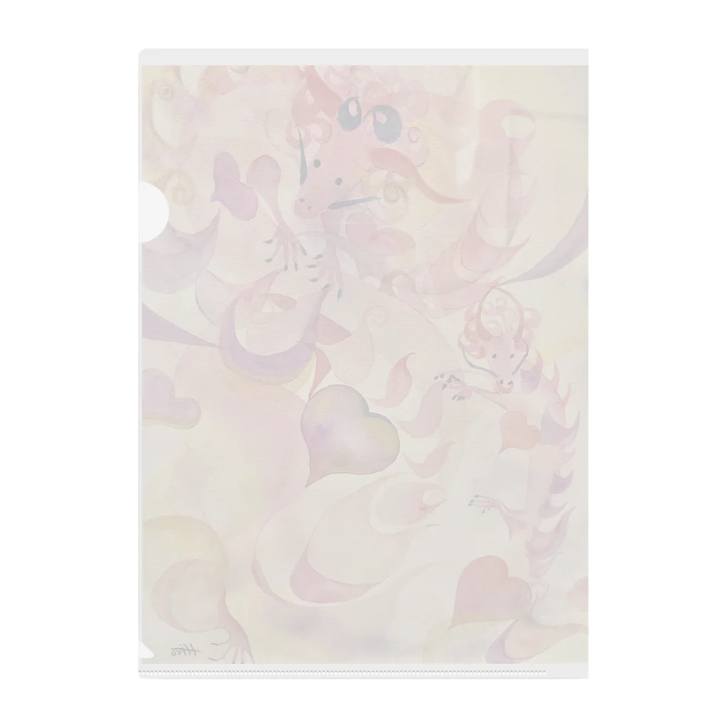 Atelier-Hironのピンクドラゴン クリアファイル