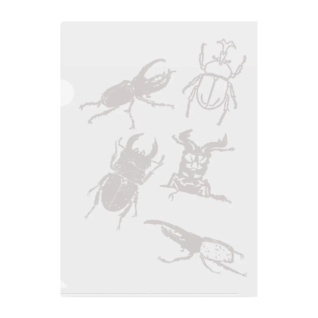 23_drawingのカブトムシとクワガタ Clear File Folder