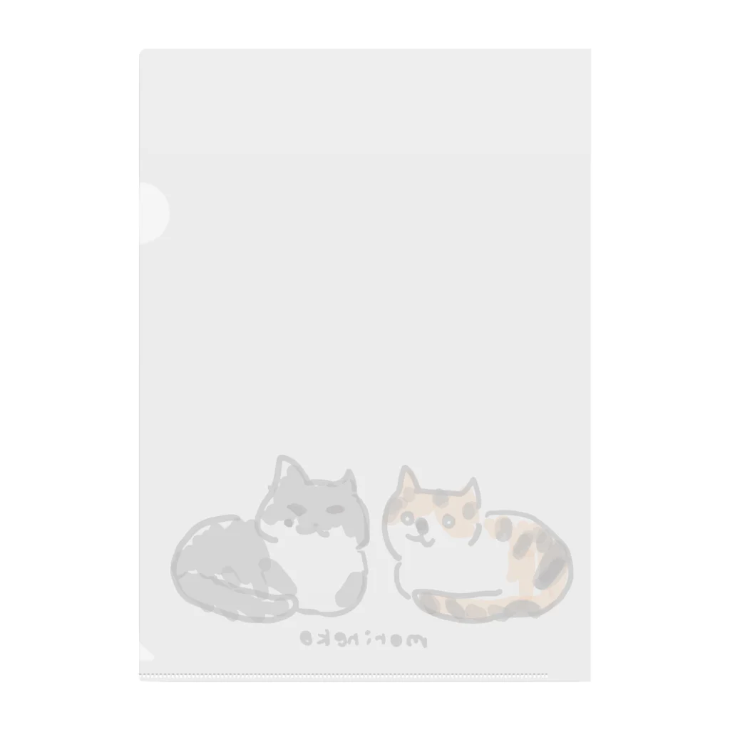 保護ねこカフェ もりねこのふたばちゃん&べべちゃん Clear File Folder