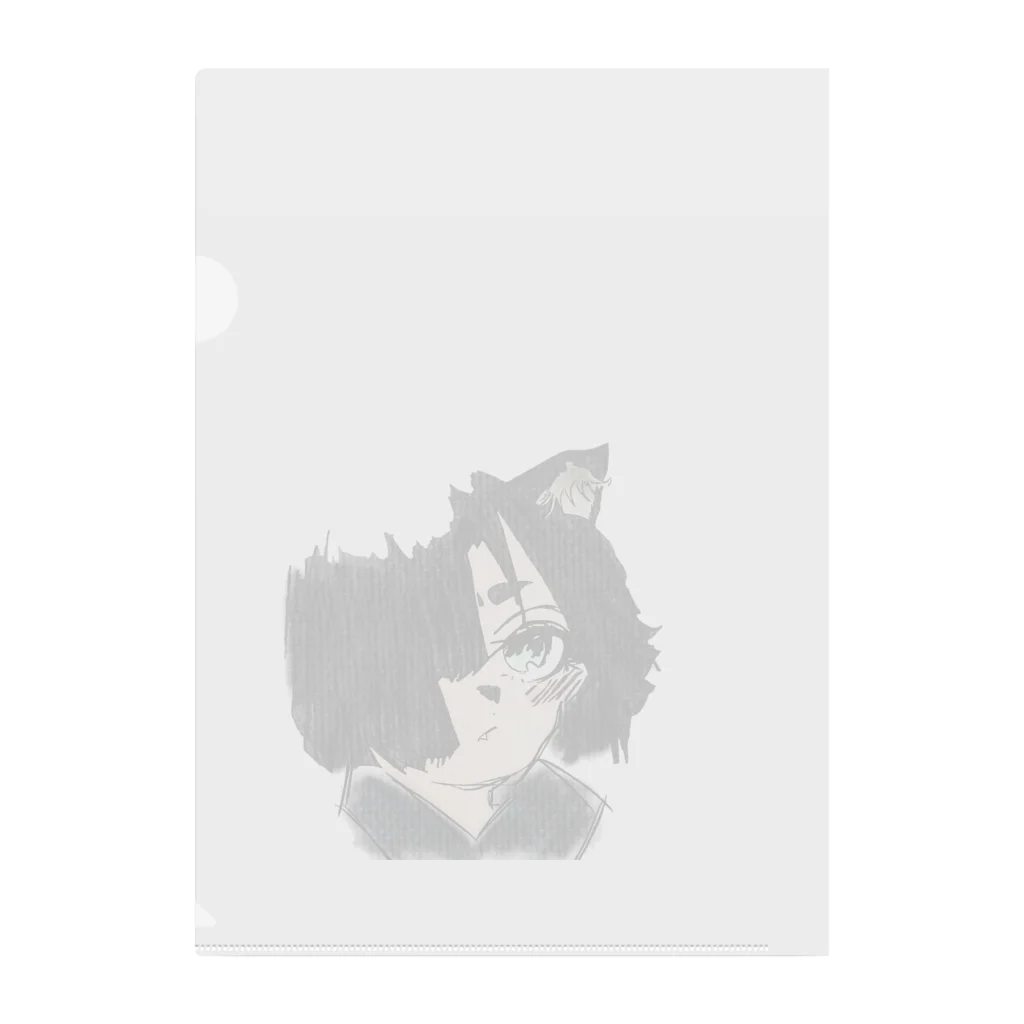 みつまめこshopの猫耳少女 Clear File Folder