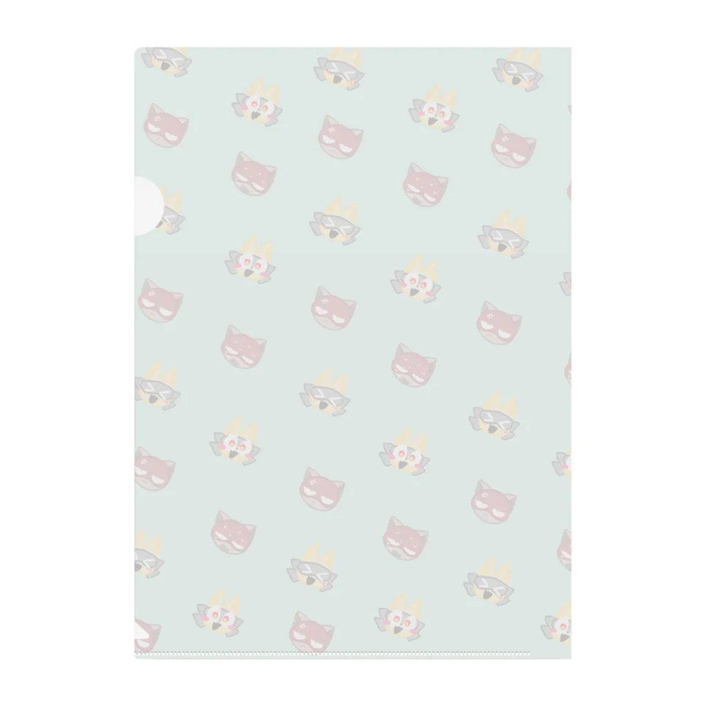 黒猫🐧のヒーローくんとヴィランくん　にこにこ！ Clear File Folder