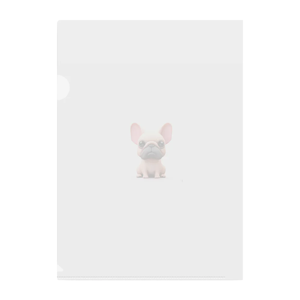 sweetsmailstudioの3Dイラスト　フレンチブルドック Clear File Folder