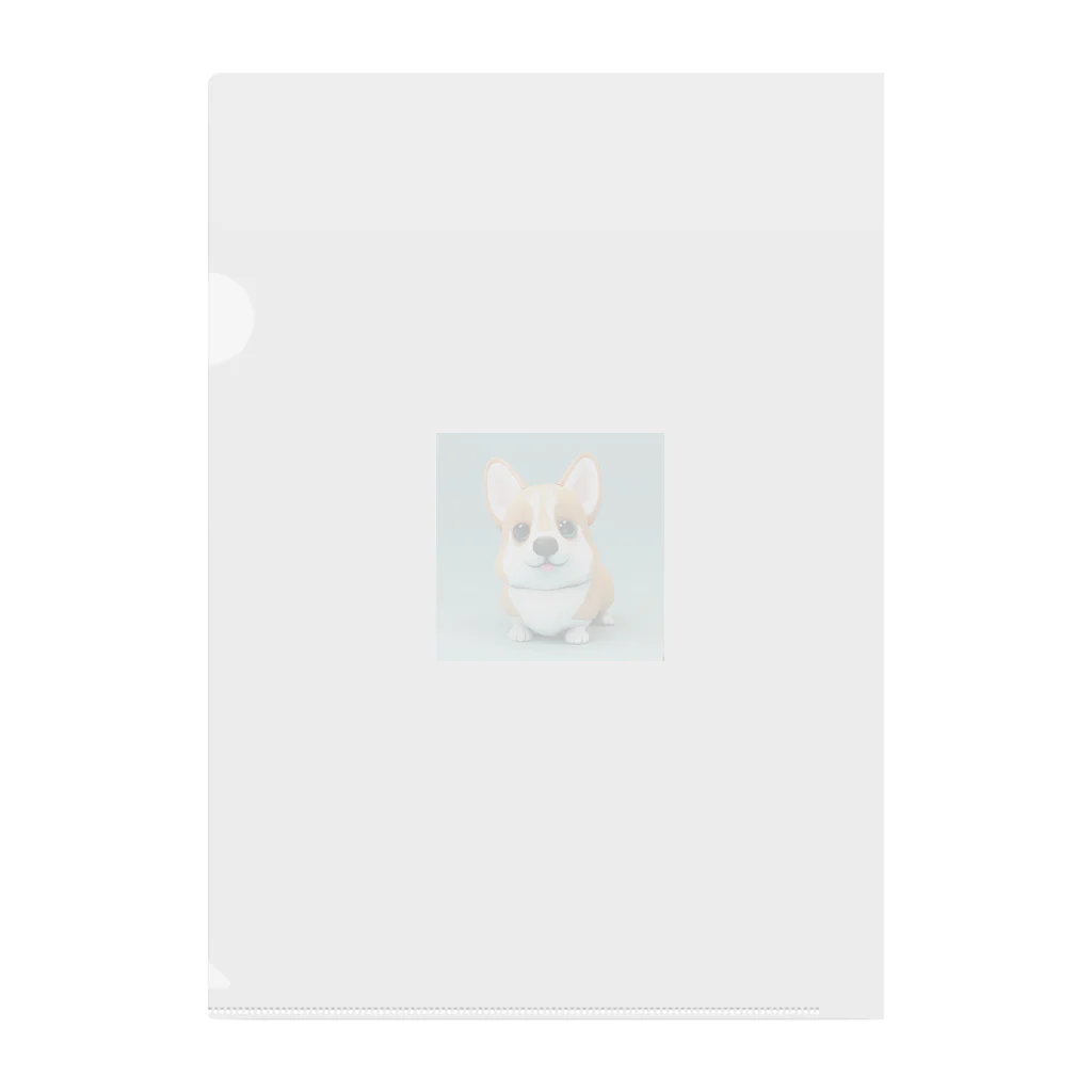 sweetsmailstudioの3Dイラストコーギー Clear File Folder