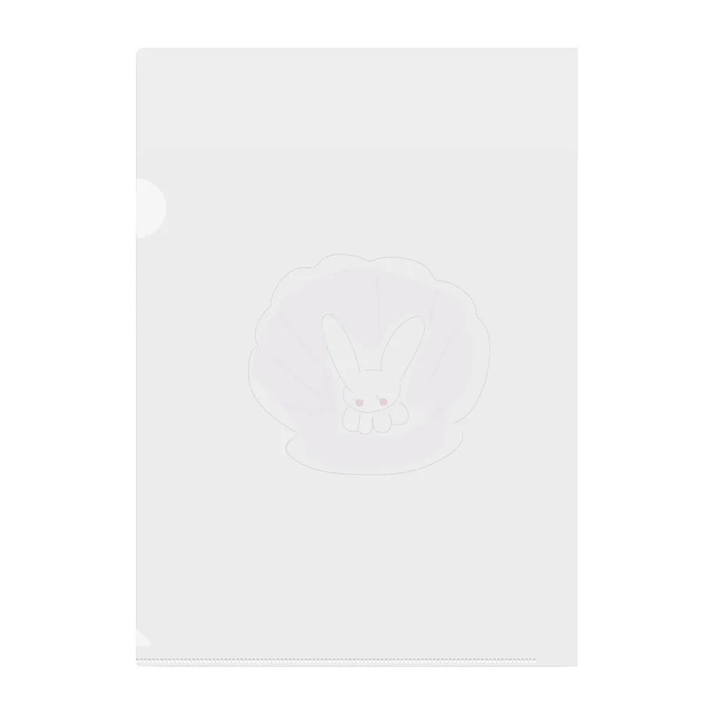 妖怪 水姫城-Yokai.Mizukijyo-ฅ^ơωơ^ฅ♡の貝がらと、ネコうさ🐰(ラベンダー×ホワイト) Clear File Folder