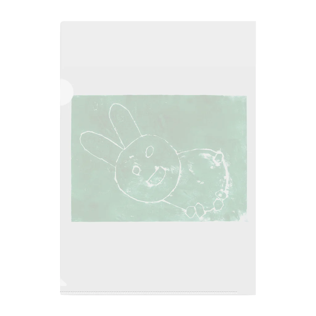 さとうゆかりのふうた画伯が描く兎 Clear File Folder