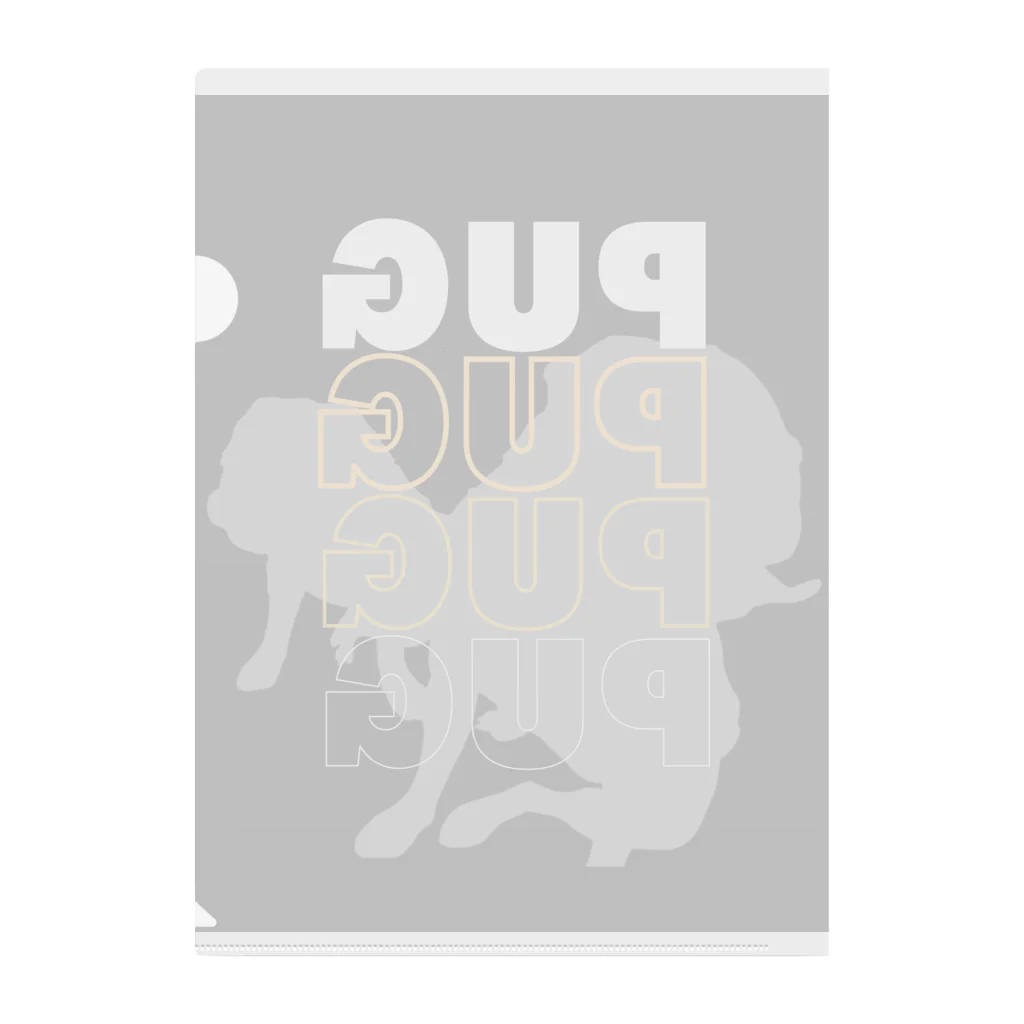 INULAVITAのPug silhouette Clear File Folder