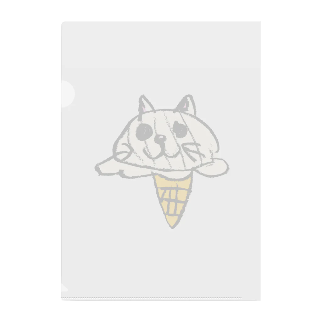 ModernAgeのアイスクリーム猫 Clear File Folder