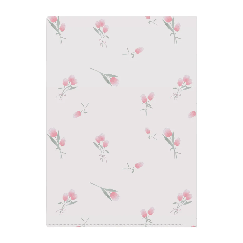 春階響羽/marmarizerの「博愛のTulip」クリアファイル(pink) Clear File Folder