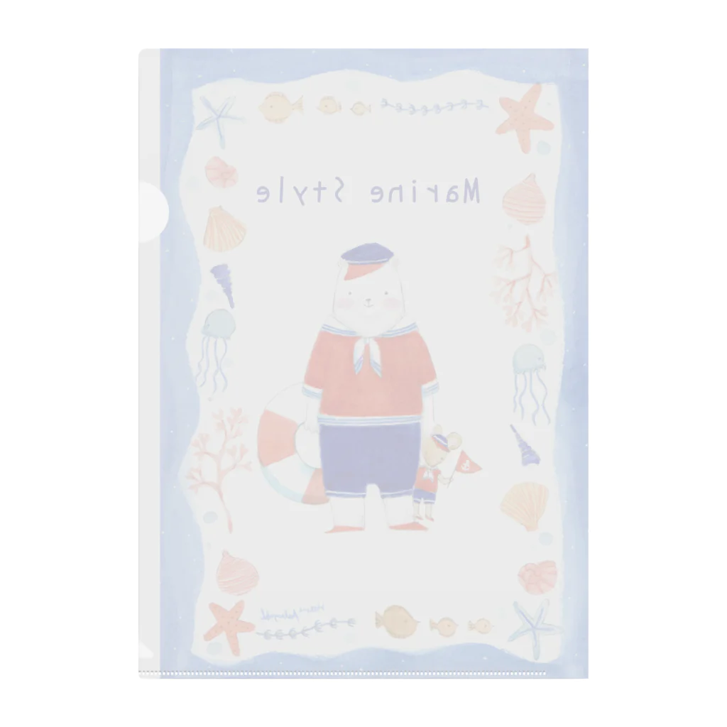 ブルーグリーンのマリンな夏 Clear File Folder