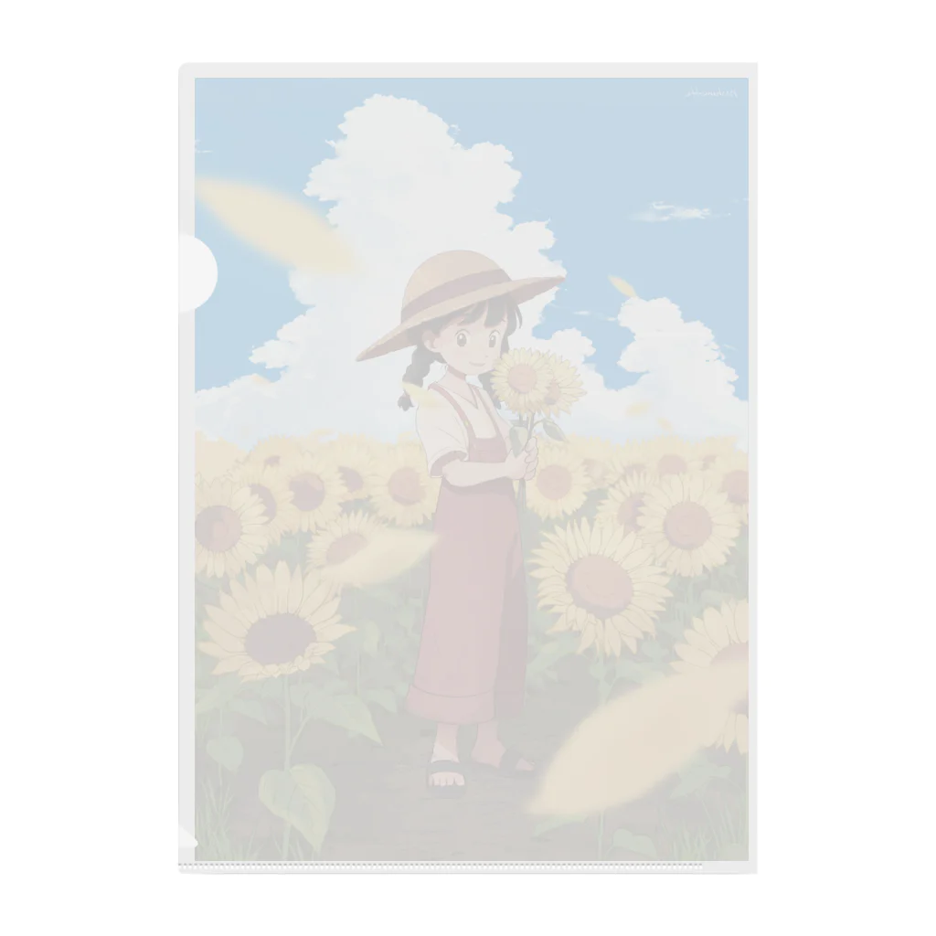 にしもてぃ/漫画の夏のひまわりの子 Clear File Folder