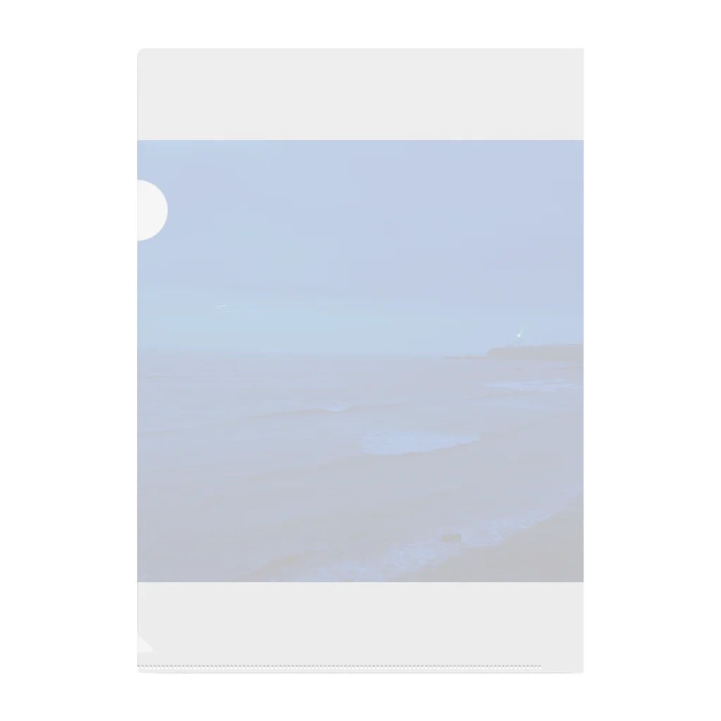 🚂shouta🚅の夜明け前の海と灯台 クリアファイル