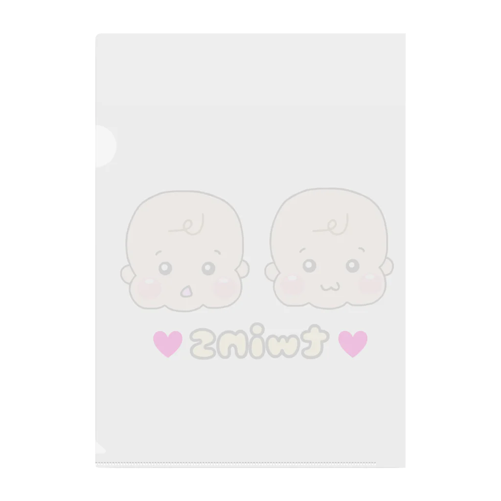 twins🤍のtwins べびー　ふたごグッズ Clear File Folder