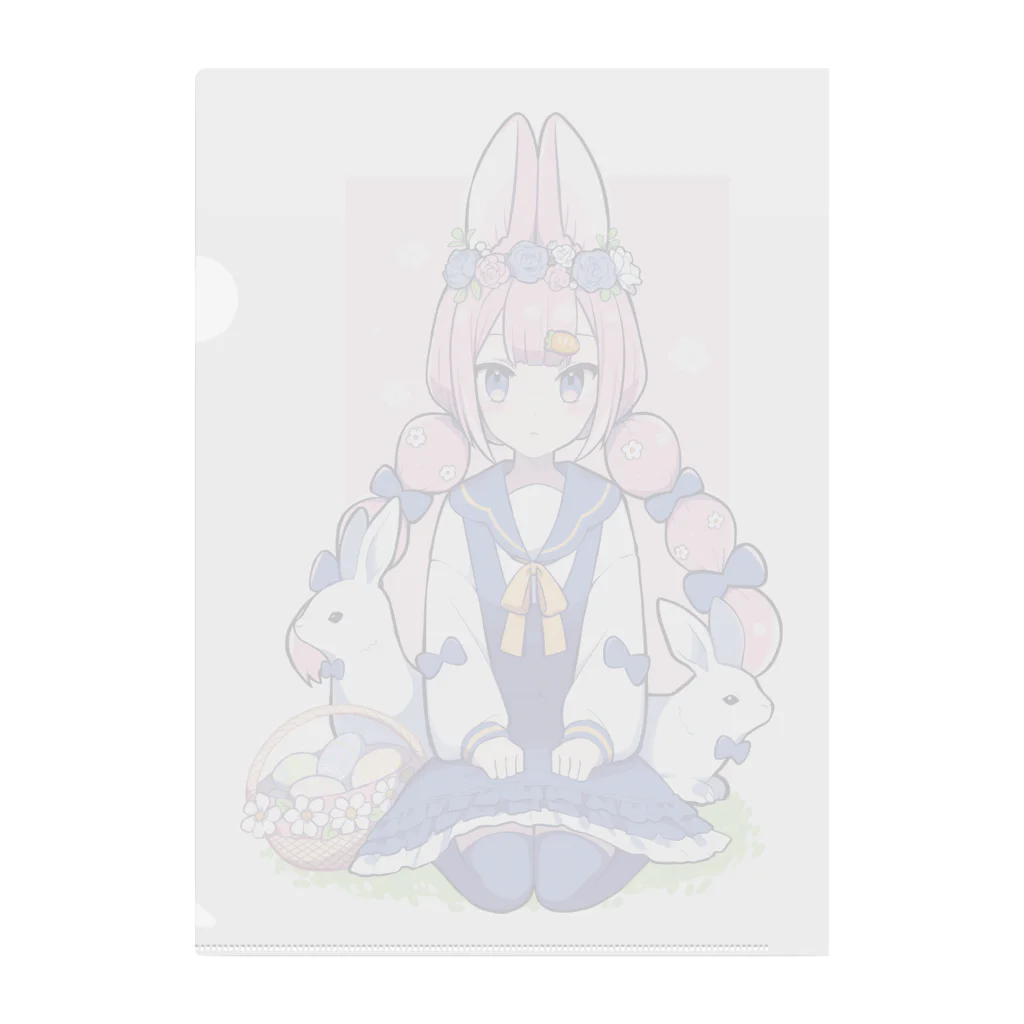 ぱすたてるかるぼのイースターラビット Clear File Folder