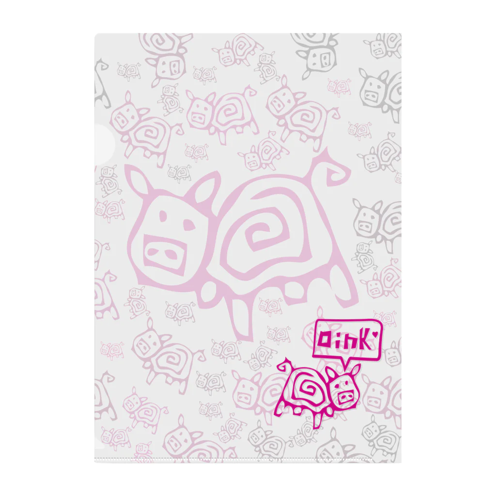 Realm of Ramblesの豚（ホットピンク） Clear File Folder