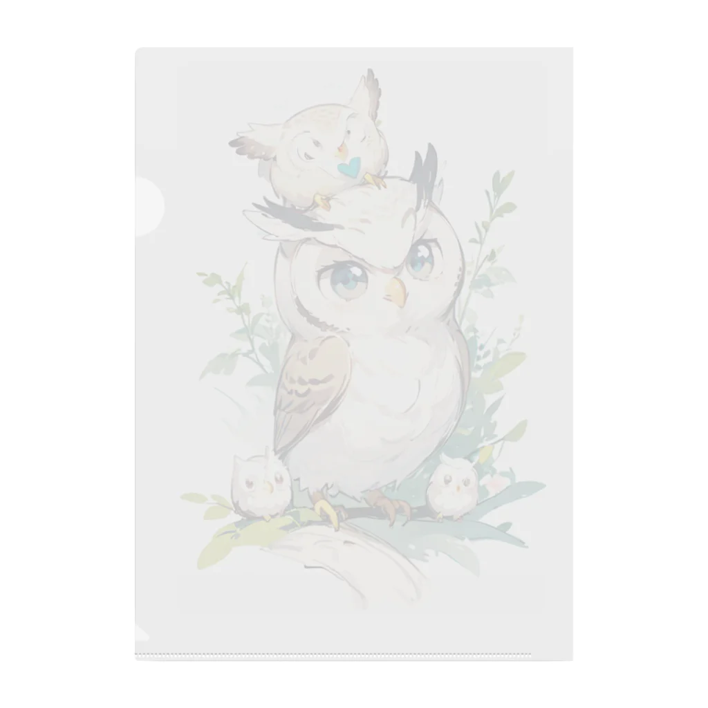 フクロウの森の癒しフクロウ Clear File Folder