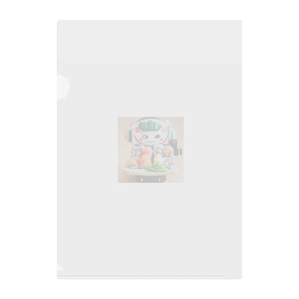 ネオ｜爆速AIクリエイターのお店のお寿司メカ×かわいいイラストグッズ Clear File Folder