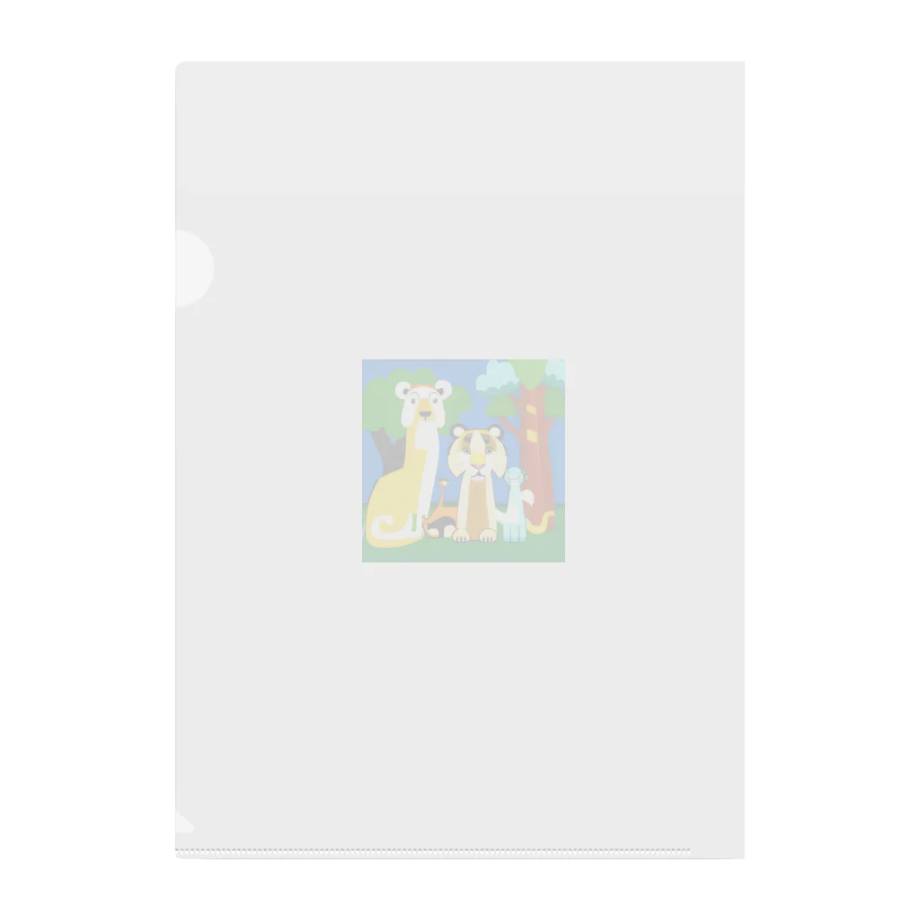 にゃんこショップのレインボーアニマル Clear File Folder