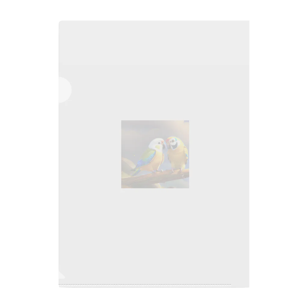 KURISANの仲睦まじいインコたち Clear File Folder