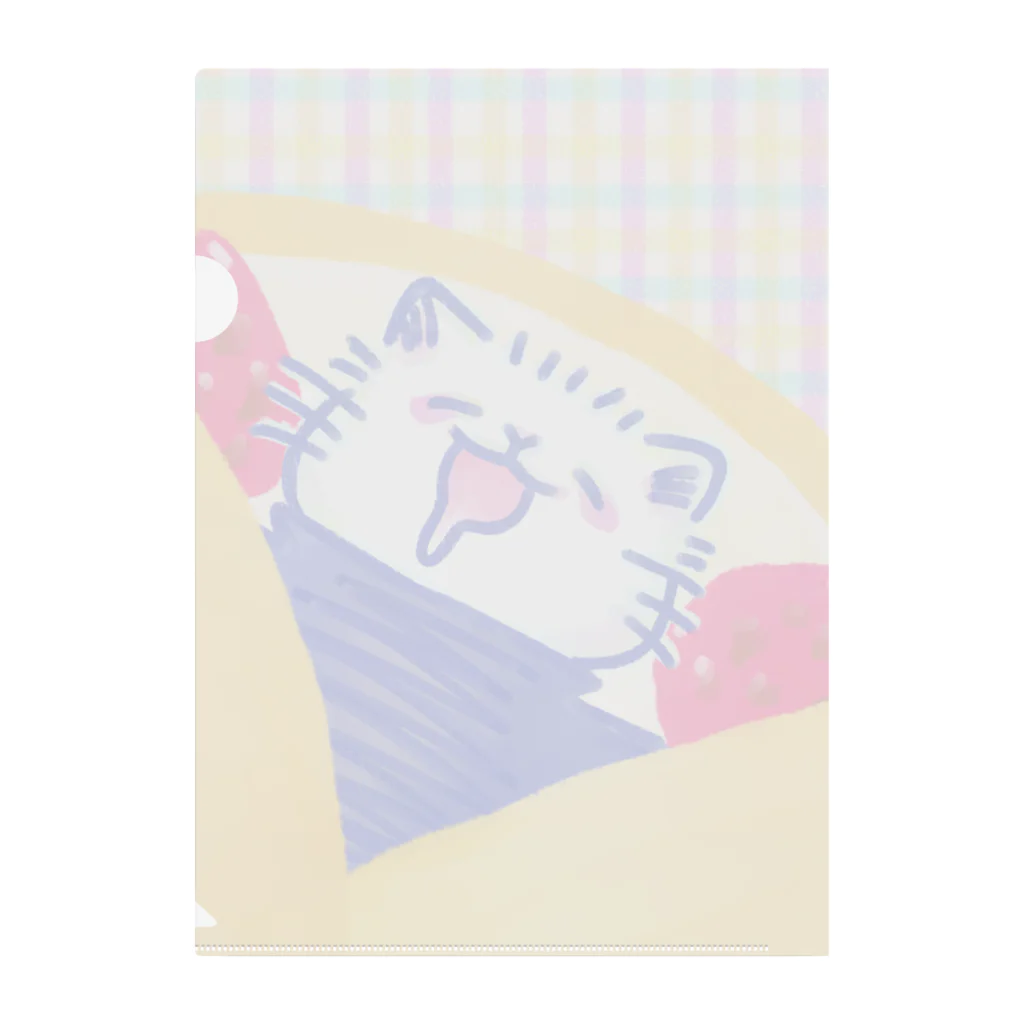 ねこーとさん(ネロリ)のクレープでおねむなねこーとさん Clear File Folder