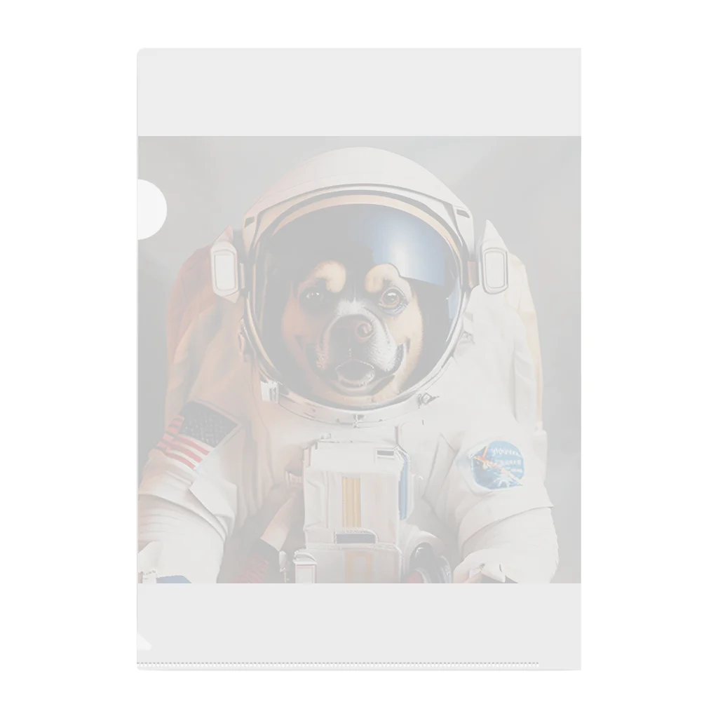 ✨そうのオリジナルグッズ✨の宇宙飛行士犬だワン！！ Clear File Folder