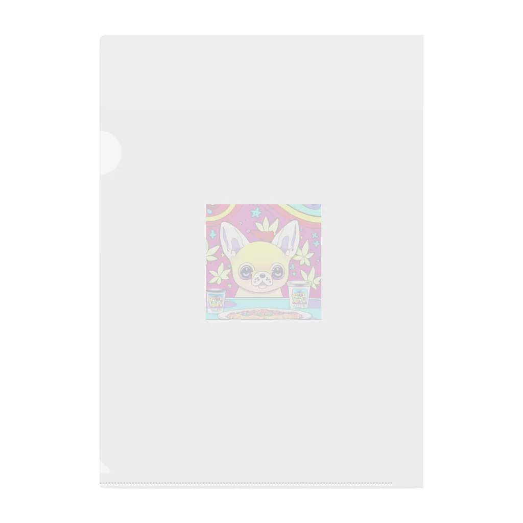 チワワ愛好家ショップのチワワとの楽しい朝食☆ホットケーキとバターの魔法 Clear File Folder