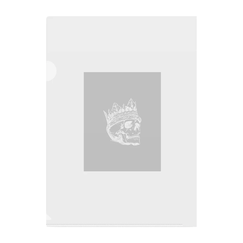 COOL&SIMPLEのBlack White Illustrated Skull King  Clear File Folder