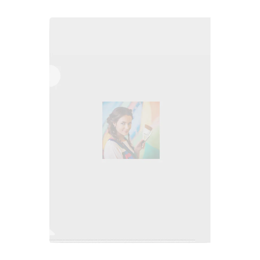 Stylishのアートな女性 Clear File Folder