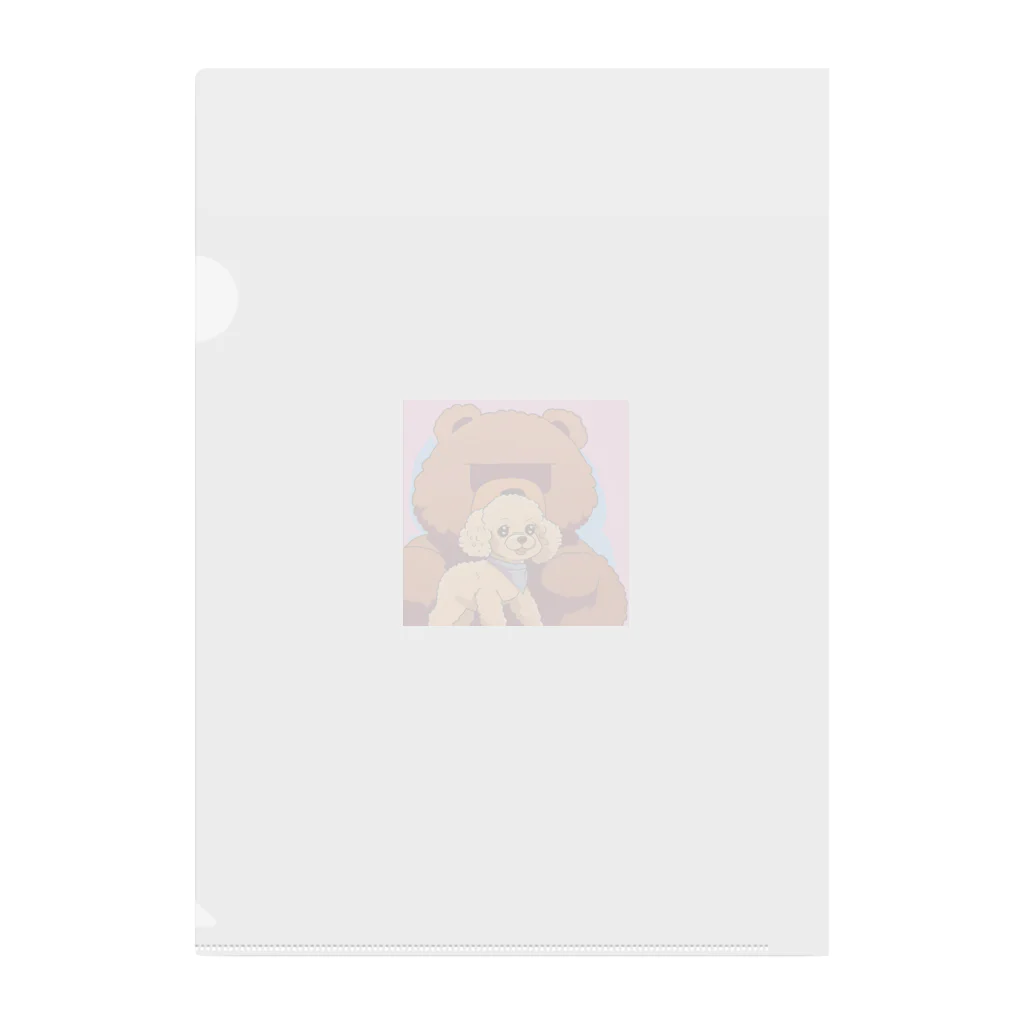 kuma-hamu9086のクマとトイプードル　グッズ Clear File Folder