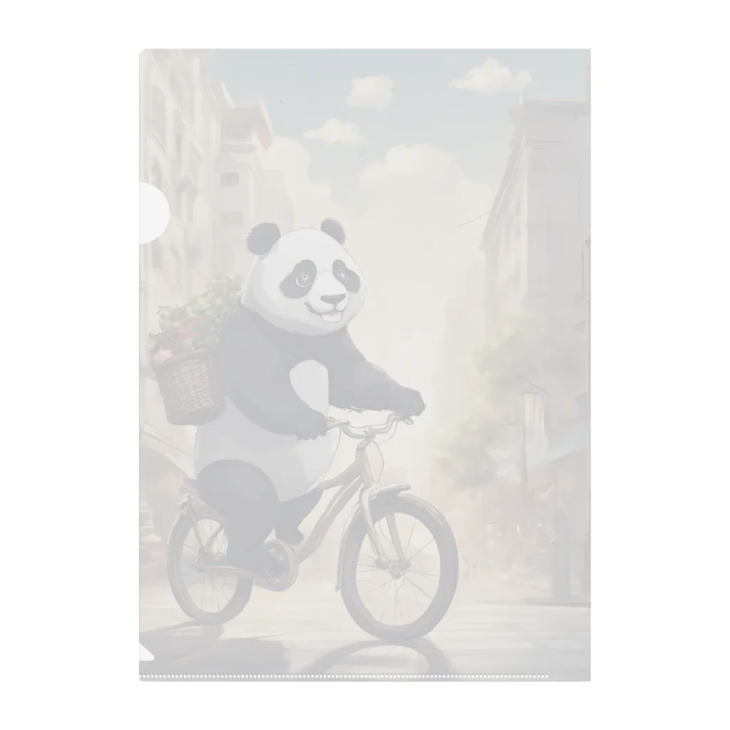 ルノルノの自転車でお買い物パンダくん Clear File Folder
