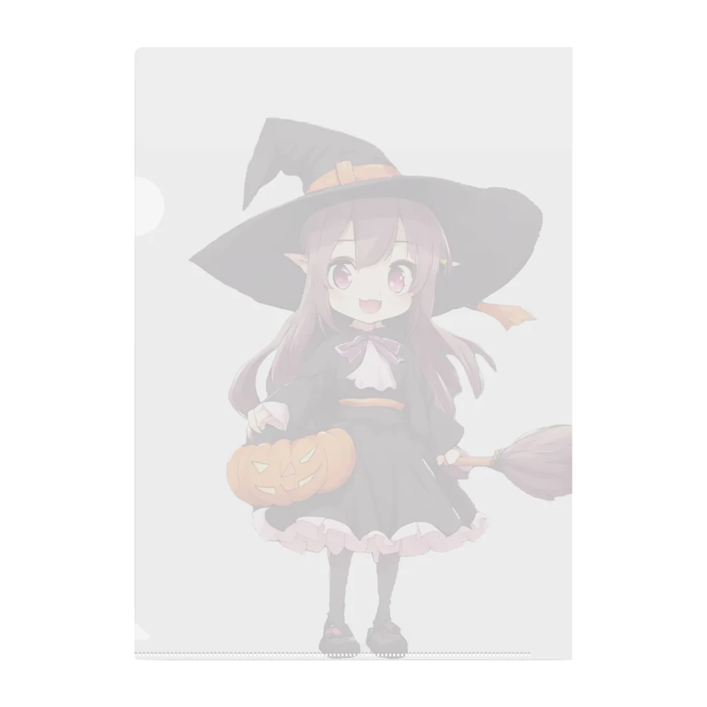 AIデザイングッズ販売　Akiba-treasure（アキバトレジャー）のハロウィン　魔女っ子　リコちゃん Clear File Folder