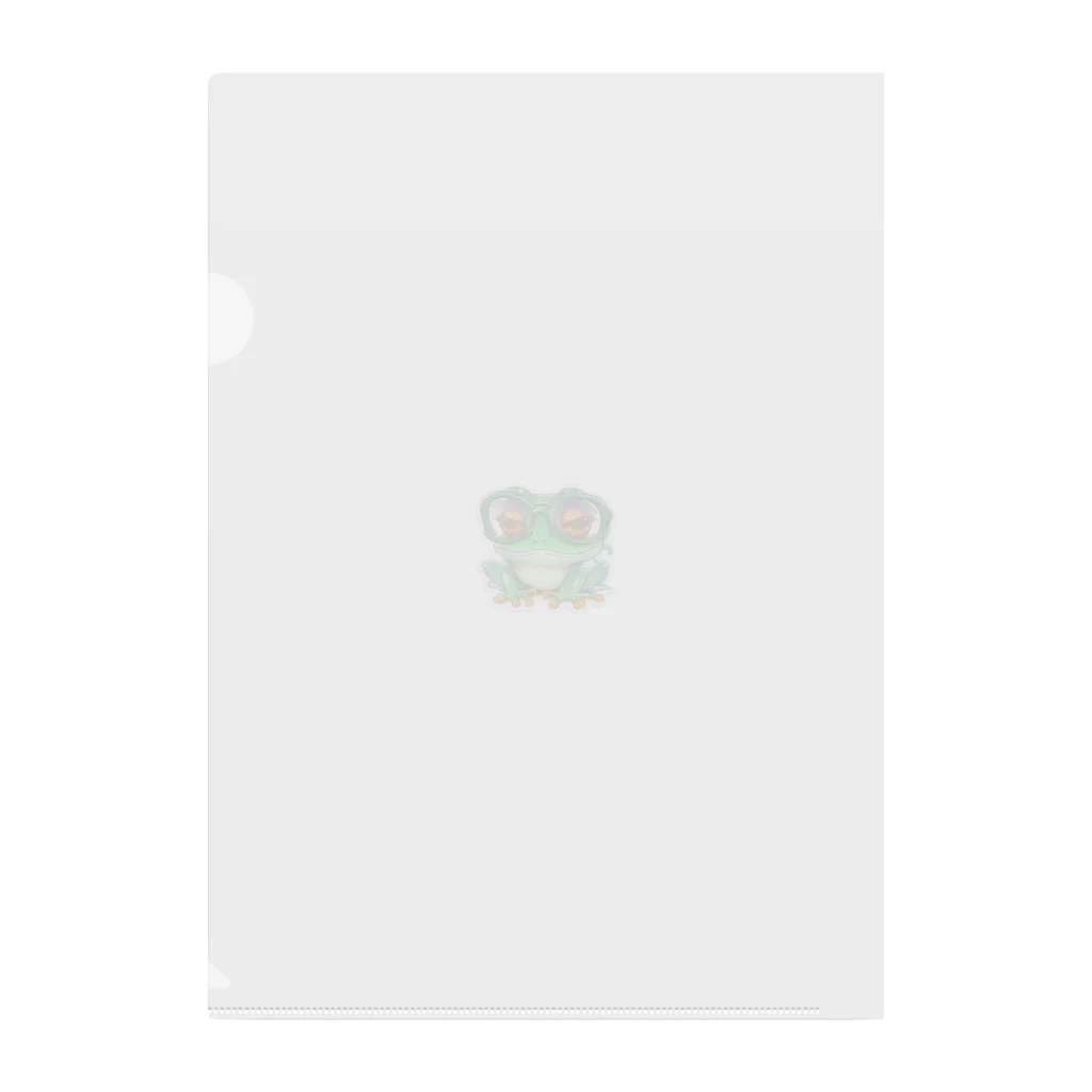 rashidoの知的な眼鏡カエル Clear File Folder