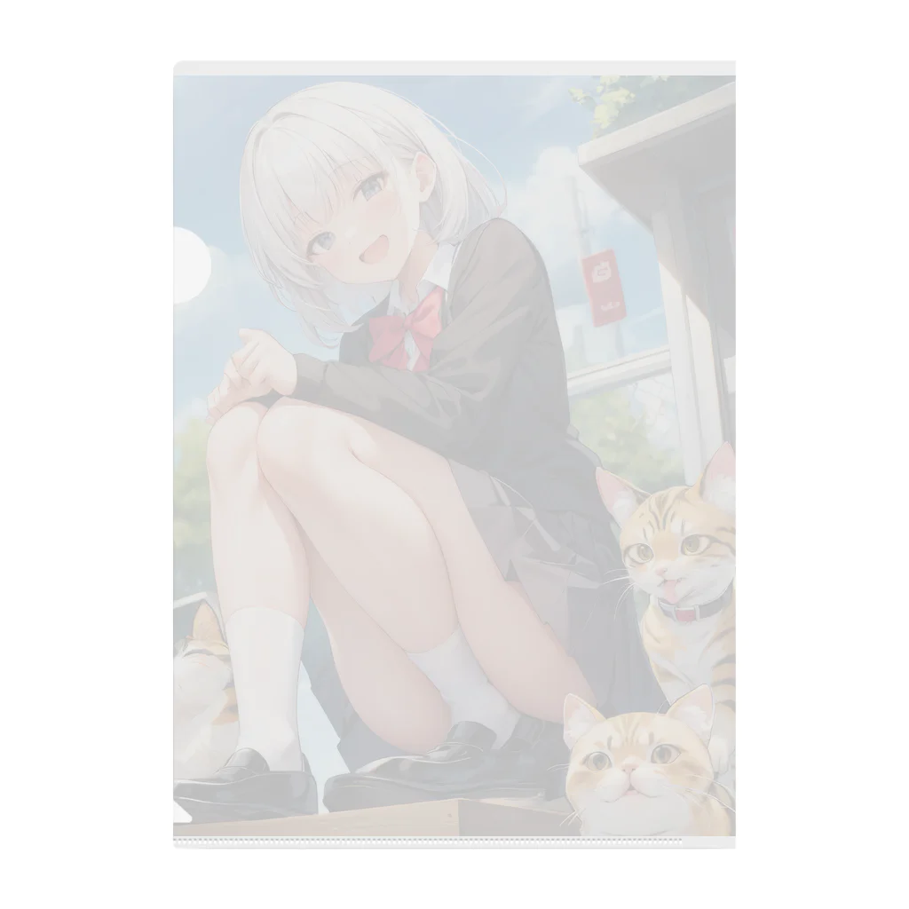 CONV工房公式グッズのCat & Girl Clear File Folder