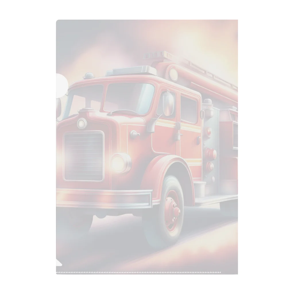 ビッグスマイルライフのレトロタンク消防車　 クリアファイル