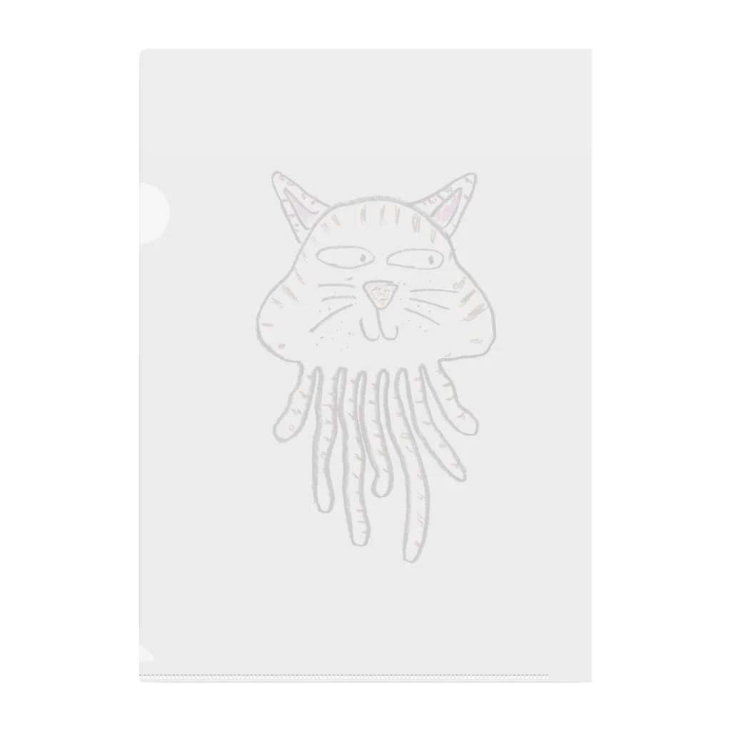 魂響・雪猫（しろねこ）のクラゲねこ Clear File Folder