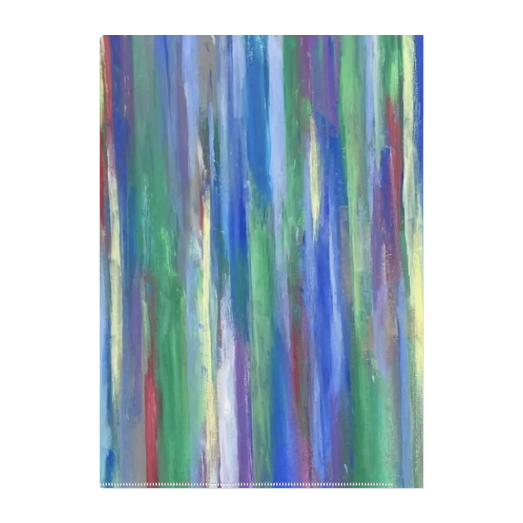 Yuni🦋アクリル画の虹色の滝 クリアファイル