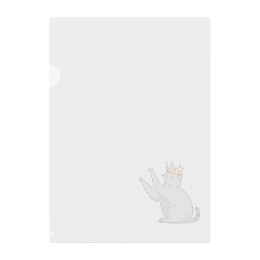 Mystery Cat Worldのかまって王冠ネコ Clear File Folder